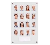 Get Acrylic Photo Frames - Frosted Clear 16 Pocket Image Staff, Student, Employee Display Board With Pocket Header. 506mm Height x 328mm Width (50.6cm x 32.8cm)