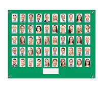Get Acrylic Photo Frames - Green 50 Pocket Image Staff, Student, Employee Display Board With Pocket Header. 605mm Height x 760mm Width (60.6cm x 76cm)