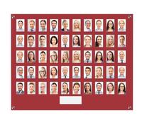 Get Acrylic Photo Frames - Red 50 Pocket Image Staff, Student, Employee Display Board With Pocket Header. 605mm Height x 760mm Width (60.6cm x 76cm)