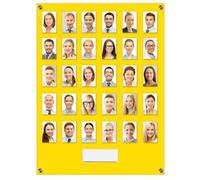 Get Acrylic Photo Frames - Yellow 30 Pocket Image Staff, Student, Employee Display Board With Pocket Header. 605mm Height x 472mm Width (60.5cm x 47.2cm)