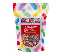 GET BAKED® Rainbow Sprinkles | Genuine American Sprinkles | 500g | Vegan & Gluten Free | Bake Stable | Funfetti Confetti Cake Sprinkles | Edible Cake Decoration