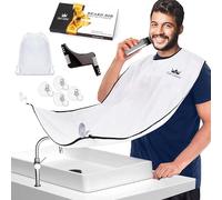 Get Classy Beard Bib Apron - Hair Catcher For Men Shaving & Trimming - Grooming Apron Bib with 4 Suction Cups - 1 Size Fits All - Beard Comb