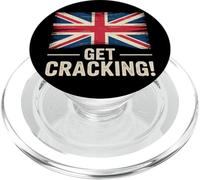 Get Cracking Vintage British UK Flag Funny Amelia Meme Humor PopSockets PopGrip for MagSafe