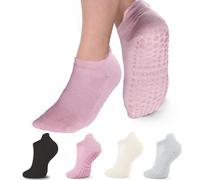 GET-FA Yoga Socks for Women Non-Slip,Pilates socks Ballet, Dance, Barre, Elastic Workout Socks, Black/Pink/White/Gray, One Size