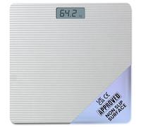 Get Fit Bathroom Scales - Monitor Weight Loss - Digital Weighing Scale with High Precision Strain Gauge Sensor, LCD Display & Automatic On/Off - Room Temperature & Battery Health Indicator (GREY)