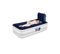 Get Fit Blow Up Air Bed With Built In Electric Pump & Free Inflatable Pillow in Cool White | Size: Single Get Fit Cool White Single