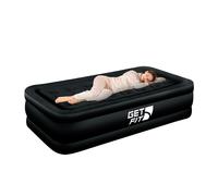 Get Fit Blow Up Air Bed with Built In Electric Pump- Free Pillow - Elevated Air Mattress - Single - Single - Black Mono