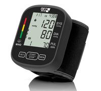 Get Fit Wrist Blood Pressure Monitor CE Approved for Home Use - Medical Blood Pressure Machine Reader - Dual Users with Memory - Sphygmomanometer Adjustable Wrist Cuff LCD Display Heart Rate Monitor