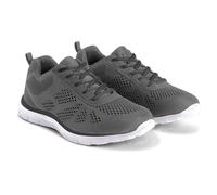 Get Fit Men’s Lace-Up Running Trainers - Lightweight Breathable Mesh Sports Shoes with Cushioned Sole - Comfortable Athletic Sneakers for Gym, Jogging & Everyday Wear - Grey - 11