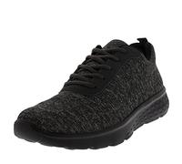 Get Fit Men’s Lace-Up Running Trainers - Lightweight Breathable Mesh Sports Shoes with Cushioned Sole - Comfortable Athletic Sneakers for Gym, Jogging & Everyday Wear - Grey/Black/Black Jersey - 9