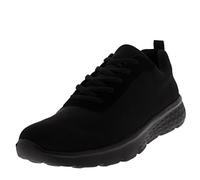 Get Fit Men’s Lace-Up Running Trainers - Lightweight Breathable Mesh Sports Shoes with Cushioned Sole - Comfortable Athletic Sneakers for Gym, Jogging & Everyday Wear - Black Jersey - 8
