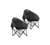 Get Fit Premium Foldable Portable Moon Camping Chair - Cup Holder & Carry Bag in Jet Black | Size: Single Get Fit Jet Black Single
