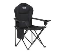 Get Fit Premium Foldable Thick Padded Camping Chair 3kg - Cup Holder, Carry Bag, Pocket - Set of 1 - Black