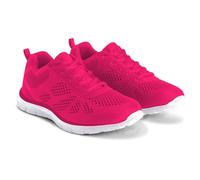 Get Fit Women's Lightweight Running Trainers - Breathable Mesh Gym Shoes with Cushioned Sole - Comfortable Walking & Fitness Sneakers - Lace-Up Athletic Footwear - Fushia - 6-39