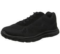 Get Fit Women's Lightweight Running Trainers - Breathable Mesh Gym Shoes with Cushioned Sole - Comfortable Walking & Fitness Sneakers - Lace-Up Athletic Footwear - Black/Black - 5-38