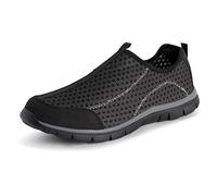 Get Fit Womens Lightweight Water Shoes Aqua Pool Beach Comfort Slip On Trainers - Black/Grey/Black - UK7/EU40 - BS0411