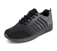 Get Fit Womens Running Fitness Walking Outdoor Lightweight Air Bubble Comfort Trainers - Black/Grey - UK5/EU38 - BS0301
