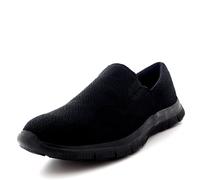 Get Fit Womens Slip On Walking Trainers - Lightweight Mesh Breathable Sneakers - Casual Wear, Gym, Travel, Work, Everyday Comfort - Black - UK3/EU40