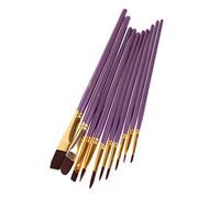 Get Fresh 10Pcs Artist Paint Brush Set Nylon Hair Watercolor Acrylic Oil Painting Drawing Purple Gouache Painting Pen
