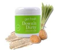 Get Fresh Down'n Dirty Foot Scrub With Pumice and Walnut Shell To Treat Hard Dry Feet and Callouses Exfoliate Soften Cracked Heels Toes Lemongrass 170g