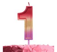 GET FRESH Number 1 Birthday Candle - Rainbow Number One Candle on Stick - Elegant Rainbow Number Candles for Birthday Wedding Anniversary - Perfect Baby’s 1st Birthday Cake Candle - Rainbow 1 Candle