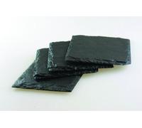 Get Goods Set of 4 Square Slate Coaster for Drinks Table Home Pub Bar