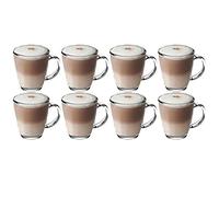 Get Goods Set of 8 350ml Latte Glasses - Thick Toughened Glass Mugs