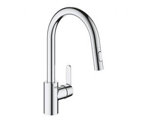 Get Gooseneck single lever sink mixer with extractable 2 jets shower (31484001)