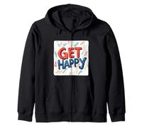 Get Happy Speech for a Fun and Uplifting Look Zip Hoodie