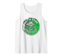 Get in Bruh Funny Alien Abduction UFO Desert Scene Tank Top