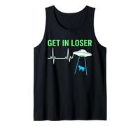 Get in Loser Alien Abduction UFO Cow Heartbeat Silhouette Tank Top