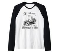 Get in Loser Everything’s Forked Unicorn Dark Humor Raglan Baseball Tee