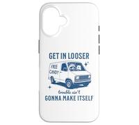 Get In Loser Trouble Ain't Gonna Make Itself Raccoon Opossum Case for iPhone 16