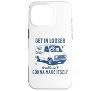 Get In Loser Trouble Ain't Gonna Make Itself Raccoon Opossum Case for iPhone 16 Pro