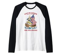Get in Loser We're Crossing The Delaware Funny Raglan Baseball Tee