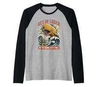 Get in Loser We're Doing Gods Will Funny Christian Bible Raglan Baseball Tee