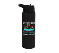 Get in Loser We're Getting Tacos - Funny Cats Taco Lovers Stainless Steel Insulated Water Bottle