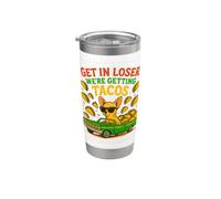 Get in Loser We're Getting Tacos Funny Dog Graphic Stainless Steel Insulated Tumbler