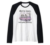 Get in Loser We're Going Haunting Skeleton Design Raglan Baseball Tee
