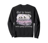 Get In Loser We're Going Haunting Skeleton Design Sweatshirt