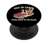 Get In Loser We're Going To The Beach Funny Animal Goose PopSockets Adhesive PopGrip