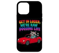 Get In Loser We're Raw Dogging Life Raccoon Design Case for iPhone 12 mini
