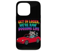 Get In Loser We're Raw Dogging Life Raccoon Design Case for iPhone 13 Pro