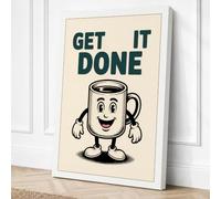 Get It Done Retro Canvas Wall Art Print 24x16 Inch (61 x 41 cm)