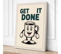 Get It Done Retro Canvas Wall Art Print 24x16 Inch (61 x 41 cm)