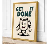 Get It Done Retro Canvas Wall Art Print 30x20 Inch (76 x 51 cm)