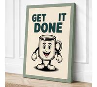 Get It Done Retro Canvas Wall Art Print 30x20 Inch (76 x 51 cm)