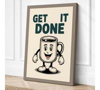 Get It Done Retro Canvas Wall Art Print 36x24 Inch (91 x 61 cm)