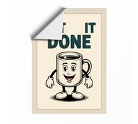 Get It Done Retro Unframed Wall Art Print A3 (42×29.7cm), Wall Decor for Living Room, Bedroom, Office & Home, Art Gift