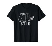 Get Lit Books Funny Meme Reading Book Lover Author Writer Value Graphic T-Shirt, Men, Black, S